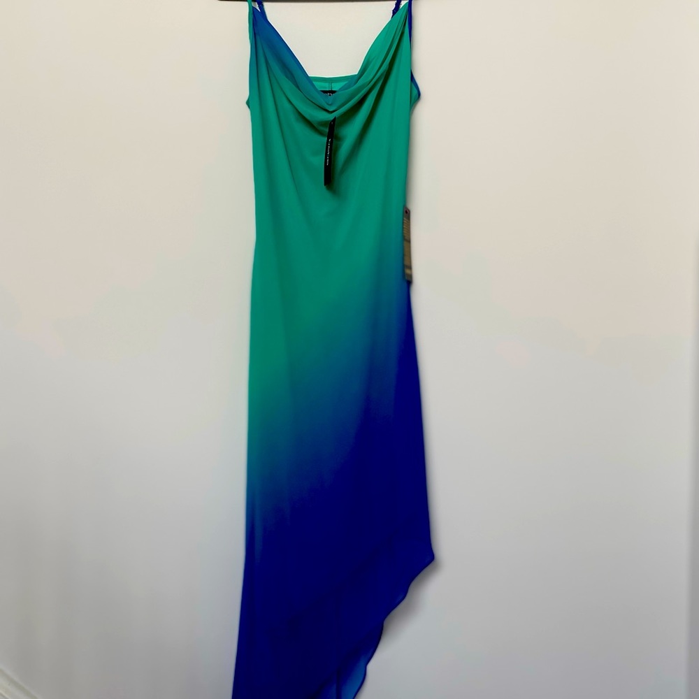 Bebe Asymmetrical Ombré Green to Blue